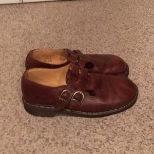 Dr. Martens Brown Leather Mary Jane strap shoes 10